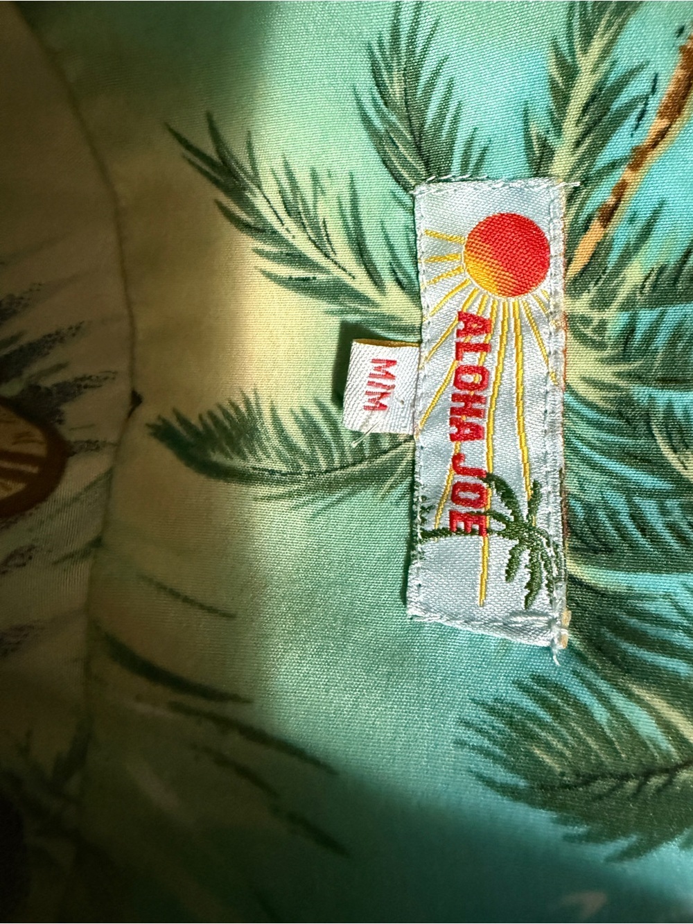 Aloha Joe Casual Men's Short-Sleeve Hawaiian Shirt - Green/Turquoise - Picture 9 of 11